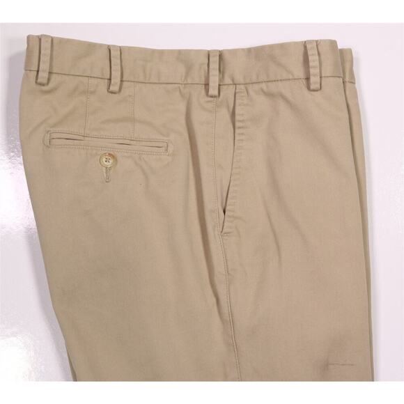 Peter Millar Men's Khaki Tan Flat Front Cotton Chino Pants 32x28 - Picture 2 of 7